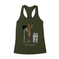Who Invited Him? Funny Basketball Graphic T-Shirt for Sports Fans Women's Racerback Tank Top