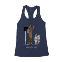 Who Invited Him? Funny Basketball Graphic T-Shirt for Sports Fans Women's Racerback Tank Top