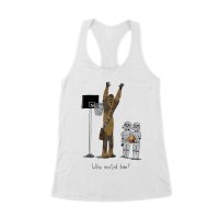 Who Invited Him? Funny Basketball Graphic T-Shirt for Sports Fans Women's Racerback Tank Top