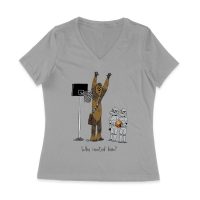 Who Invited Him? Funny Basketball Graphic T-Shirt for Sports Fans Women Jersey V-Neck