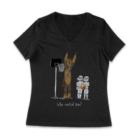 Who Invited Him? Funny Basketball Graphic T-Shirt for Sports Fans Women Jersey V-Neck – Viva Party