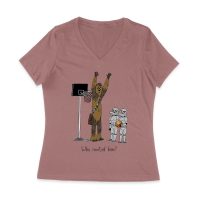 Who Invited Him? Funny Basketball Graphic T-Shirt for Sports Fans Women Jersey V-Neck