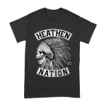 Heathen Nation Red Indian Skull Graphic T-Shirt Established 2001 Unisex Adult – Viva Party