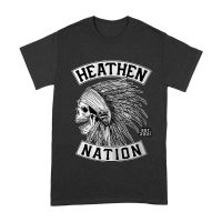 Heathen Nation Red Indian Skull Graphic T-Shirt Established 2001 Unisex Adult – Viva Party