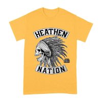 Heathen Nation Red Indian Skull Graphic T-Shirt Established 2001 Unisex Adult