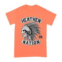 Heathen Nation Red Indian Skull Graphic T-Shirt Established 2001 Unisex Adult
