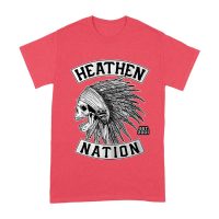 Heathen Nation Red Indian Skull Graphic T-Shirt Established 2001 Unisex Adult