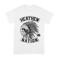Heathen Nation Red Indian Skull Graphic T-Shirt Established 2001 Unisex Adult