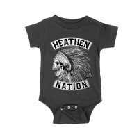 Heathen Nation Red Indian Skull Graphic T-Shirt Established 2001 Unisex Baby Jersey – Viva Party