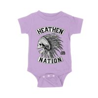 Heathen Nation Red Indian Skull Graphic T-Shirt Established 2001 Unisex Baby Jersey