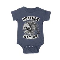 Heathen Nation Red Indian Skull Graphic T-Shirt Established 2001 Unisex Baby Jersey
