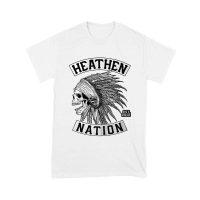 Heathen Nation Red Indian Skull Graphic T-Shirt Established 2001 Unisex Youth