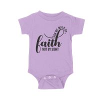 For We Walk by Faith Not Sight Inspirational Graphic T-Shirt for Empowerment and Hope Unisex Baby Jersey