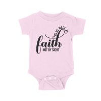 For We Walk by Faith Not Sight Inspirational Graphic T-Shirt for Empowerment and Hope Unisex Baby Jersey