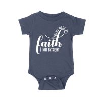 For We Walk by Faith Not Sight Inspirational Graphic T-Shirt for Empowerment and Hope Unisex Baby Jersey