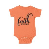 For We Walk by Faith Not Sight Inspirational Graphic T-Shirt for Empowerment and Hope Unisex Baby Jersey