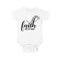 For We Walk by Faith Not Sight Inspirational Graphic T-Shirt for Empowerment and Hope Unisex Baby Jersey