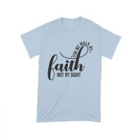 For We Walk by Faith Not Sight Inspirational Graphic T-Shirt for Empowerment and Hope Unisex Toddler