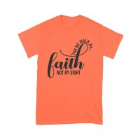 For We Walk by Faith Not Sight Inspirational Graphic T-Shirt for Empowerment and Hope Unisex Youth