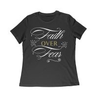 Faith Over Fear Inspirational T-Shirt for Strength, Courage, and Belief Women Relaxed – Viva Party