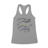Faith Over Fear Inspirational T-Shirt for Strength, Courage, and Belief Women's Racerback Tank Top