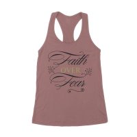 Faith Over Fear Inspirational T-Shirt for Strength, Courage, and Belief Women's Racerback Tank Top