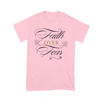 Faith Over Fear Inspirational T-Shirt for Strength, Courage, and Belief Unisex Youth