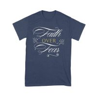 Faith Over Fear Inspirational T-Shirt for Strength, Courage, and Belief Unisex Youth