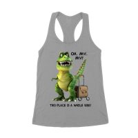 Oh My My! T-Rex Travel Adventure T-Shirt ? This Place is Amazing Women's Racerback Tank Top