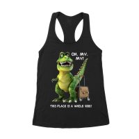 Oh My My! T-Rex Travel Adventure T-Shirt ? This Place is Amazing Women's Racerback Tank Top – Viva Party