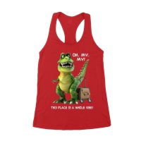 Oh My My! T-Rex Travel Adventure T-Shirt ? This Place is Amazing Women's Racerback Tank Top