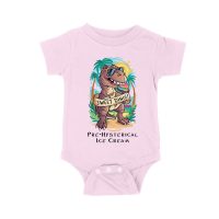 Sweet Dino Pre-Hysterical Ice Cream T-Shirt ? Fun Dinosaur Summer Vibes Unisex Baby Jersey