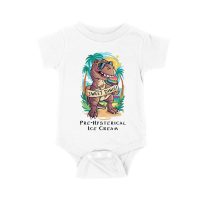 Sweet Dino Pre-Hysterical Ice Cream T-Shirt ? Fun Dinosaur Summer Vibes Unisex Baby Jersey