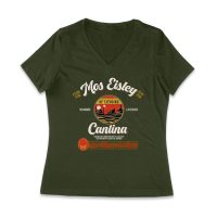 Retro Cantina T-Shirt ? No Droids, Live Music, Outer Space Adventure Graphic Tee Women Jersey V-Neck