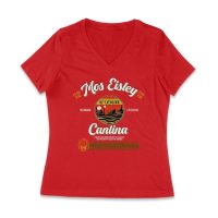 Retro Cantina T-Shirt ? No Droids, Live Music, Outer Space Adventure Graphic Tee Women Jersey V-Neck