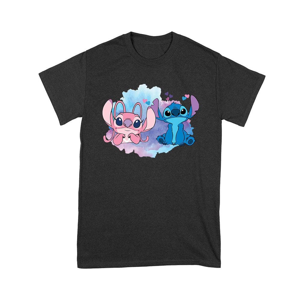 Cart-16_Y-Black.jpg Adorable Alien Couple T-Shirt ? Cute Blue And Pink Cartoon Duo With Hearts, Perfect Gift For Kids, Teens &Amp;Amp; Couples, Fun Watercolor Art Tee Unisex Youth – Viva Party