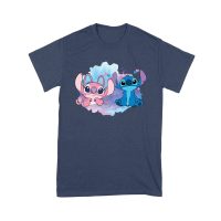 Adorable Alien Couple T-Shirt ? Cute Blue and Pink Cartoon Duo with Hearts, Perfect Gift for Kids, Teens & Couples, Fun Watercolor Art Tee Unisex Youth
