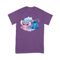 Adorable Alien Couple T-Shirt ? Cute Blue and Pink Cartoon Duo with Hearts, Perfect Gift for Kids, Teens & Couples, Fun Watercolor Art Tee Unisex Youth