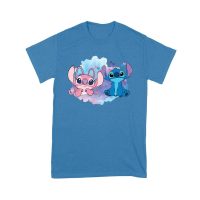 Adorable Alien Couple T-Shirt ? Cute Blue and Pink Cartoon Duo with Hearts, Perfect Gift for Kids, Teens & Couples, Fun Watercolor Art Tee Unisex Youth