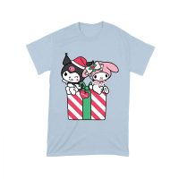 Festive Christmas Duo T-Shirt ? Cute Black and Pink Characters with Holiday Gift Box, Perfect Christmas Gift for Kids & Teens, Fun Holiday Cartoon Tee Unisex Toddler