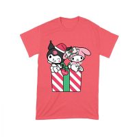 Festive Christmas Duo T-Shirt ? Cute Black and Pink Characters with Holiday Gift Box, Perfect Christmas Gift for Kids & Teens, Fun Holiday Cartoon Tee Unisex Toddler