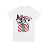 Festive Christmas Duo T-Shirt ? Cute Black and Pink Characters with Holiday Gift Box, Perfect Christmas Gift for Kids & Teens, Fun Holiday Cartoon Tee Unisex Toddler