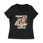 Princess Squad T-Shirt ? Adorable Cartoon Character Group, Perfect for Kids and Teens, Fun Gift Idea, Stylish Matching Tee for Friends and Family Women Jersey V-Neck – Viva Party