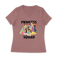 Princess Squad T-Shirt ? Adorable Cartoon Character Group, Perfect for Kids and Teens, Fun Gift Idea, Stylish Matching Tee for Friends and Family Women Jersey V-Neck