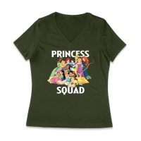 Princess Squad T-Shirt ? Adorable Cartoon Character Group, Perfect for Kids and Teens, Fun Gift Idea, Stylish Matching Tee for Friends and Family Women Jersey V-Neck