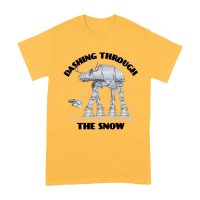 Star AT-AT Dashing Through the Snow Graphic T-Shirt ? Fun Festive Holiday Apparel Unisex Adult