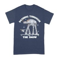 Star AT-AT Dashing Through the Snow Graphic T-Shirt ? Fun Festive Holiday Apparel Unisex Adult