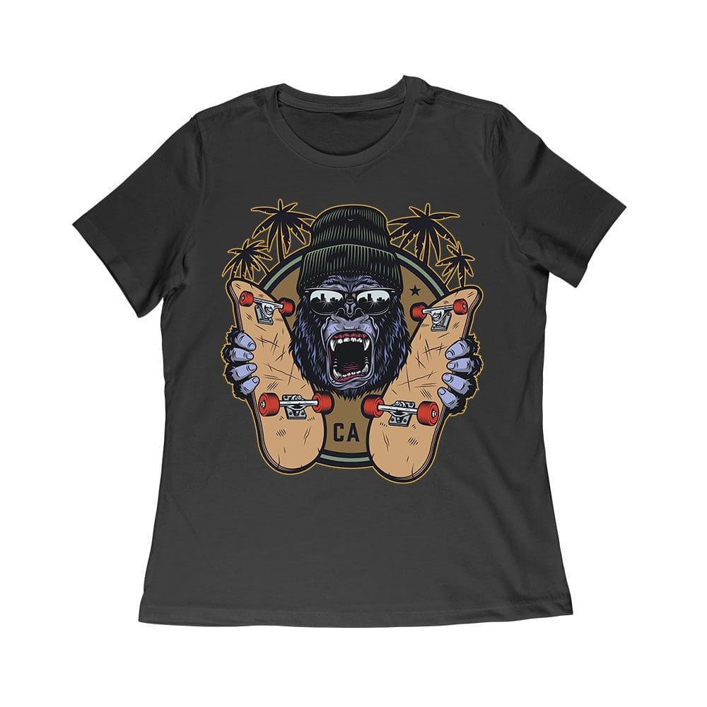 Cart-39_Wr-Black.jpg Fierce Gorilla Skateboarding California Tee - Unique Urban Graphic For Skaters Women Relaxed – Viva Party