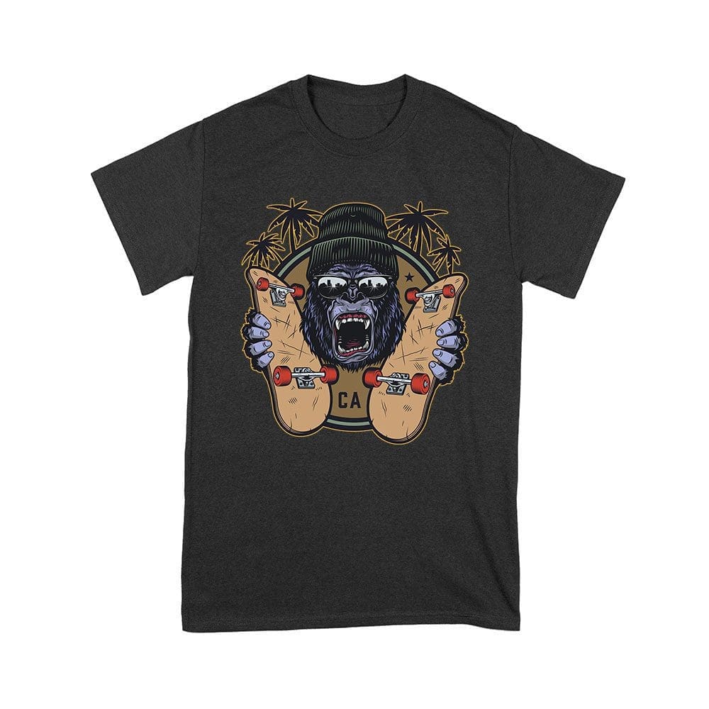 Cart-39_Y-Black.jpg Fierce Gorilla Skateboarding California Tee - Unique Urban Graphic For Skaters Unisex Youth – Viva Party
