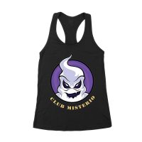 Club Misterio T-Shirt - Spooky Ghost Design - Mysterious and Fun Graphic Tee for Halloween and Beyond Women's Racerback Tank Top – Viva Party